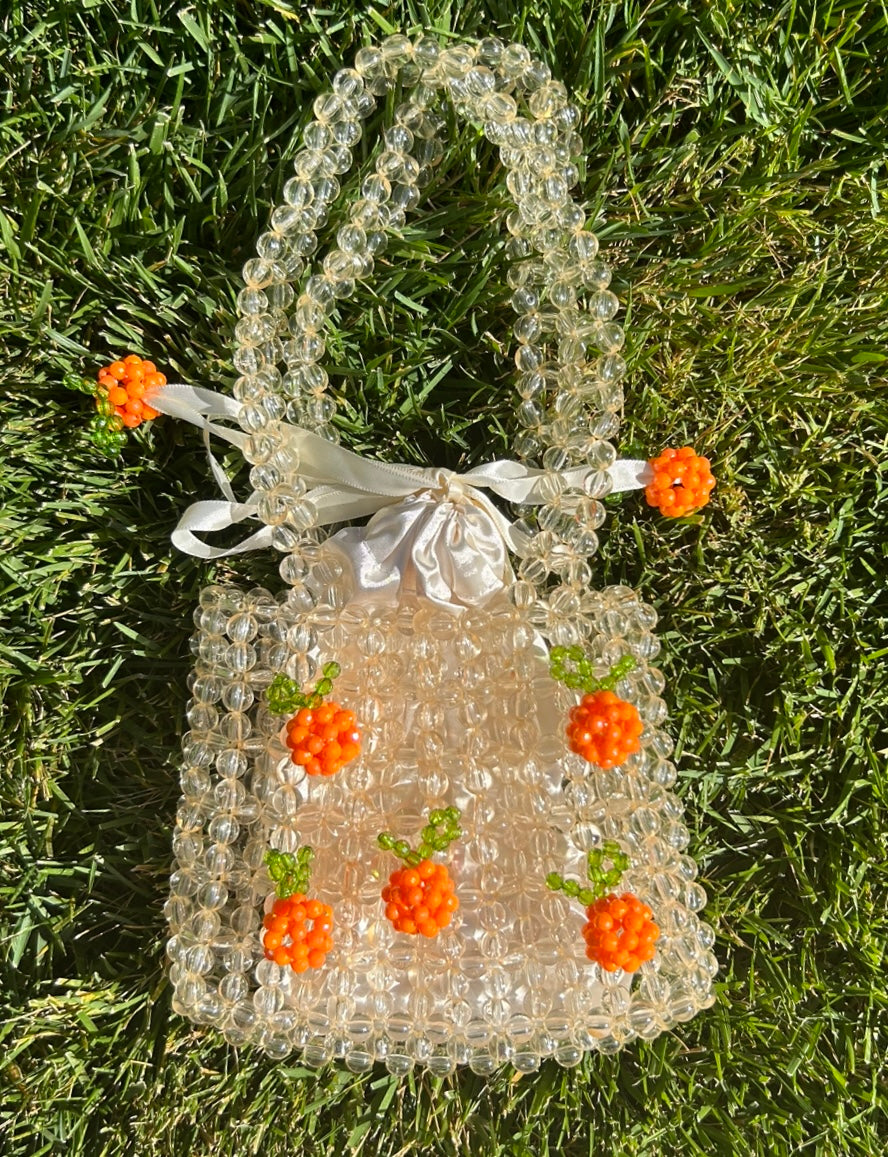 Tangerine Dream - Handmade Crystal Beaded Mini Bag