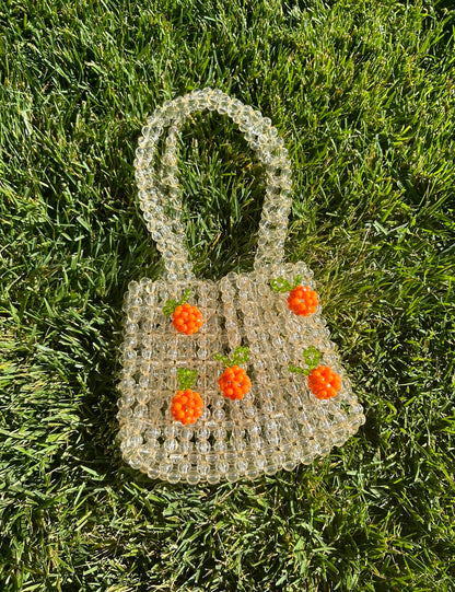 Tangerine Dream - Handmade Crystal Beaded Mini Bag