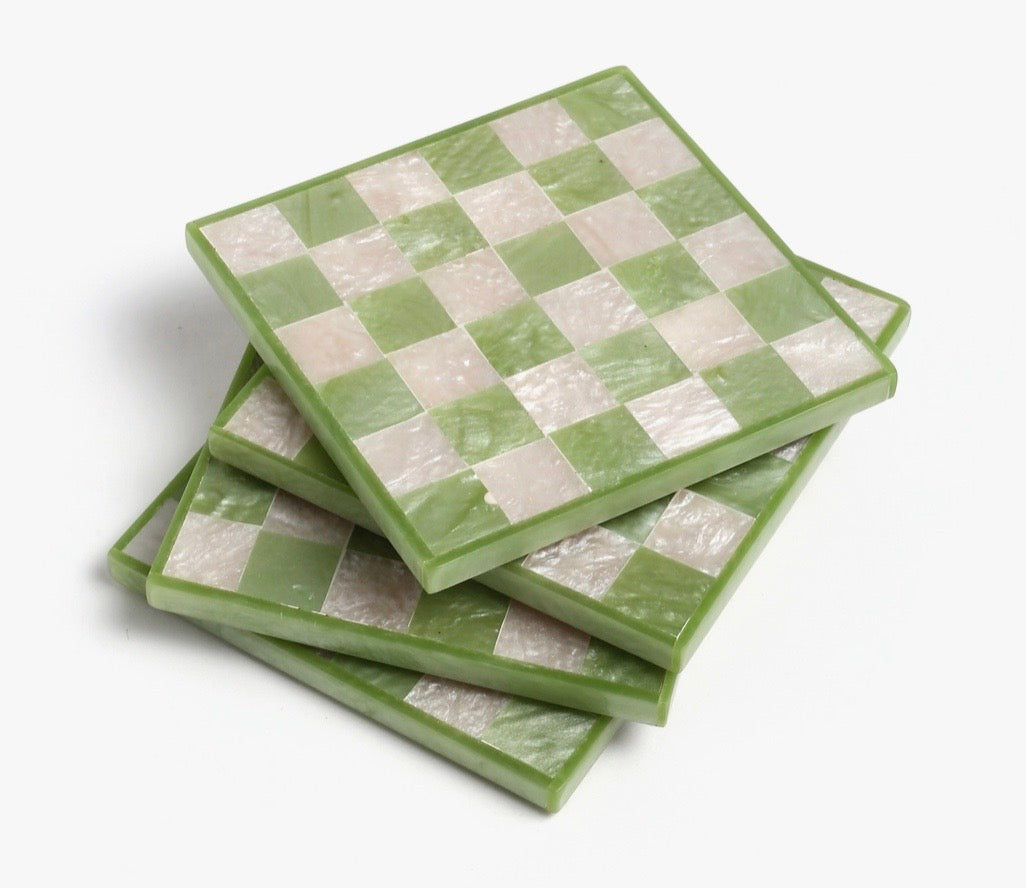 Checkered Coaster Set