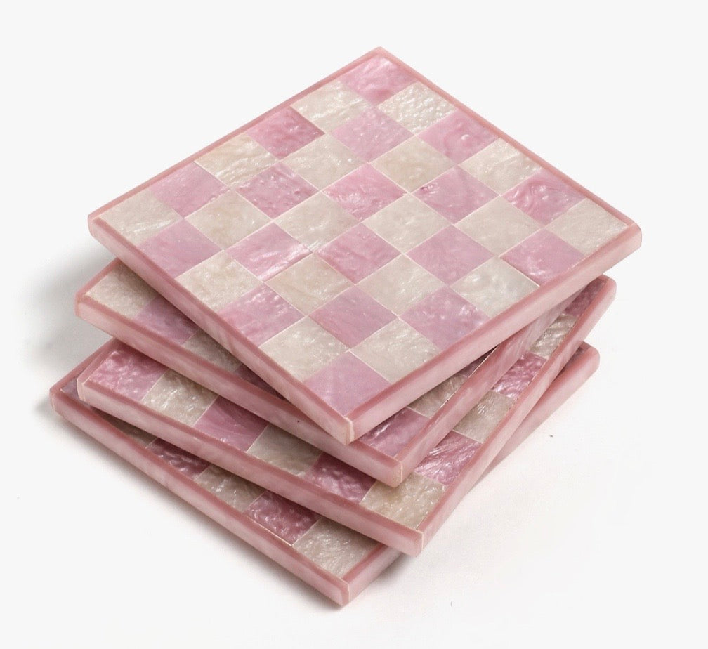 Checkered Coaster Set