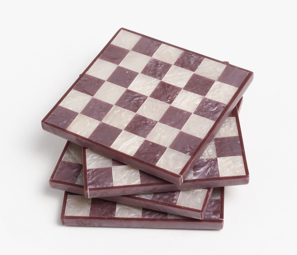 Checkered Coaster Set