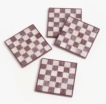 Checkered Coaster Set