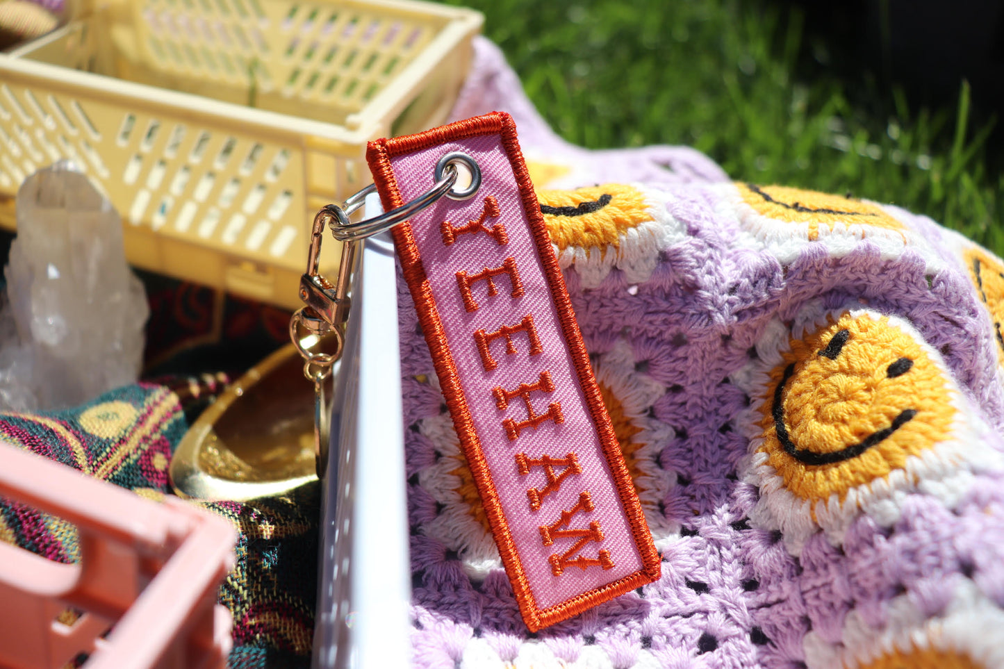 Yeehaw Embroidered Keychain