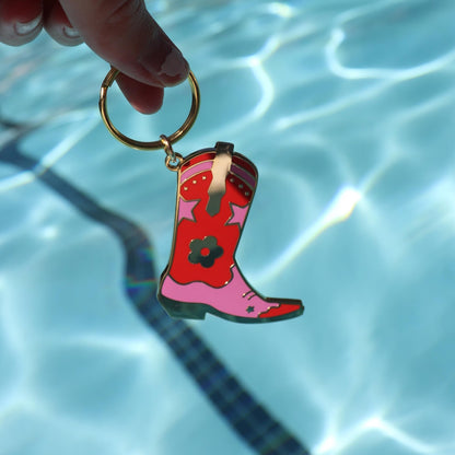 Cowgirl/Cowboy Boot Enamel Keychain