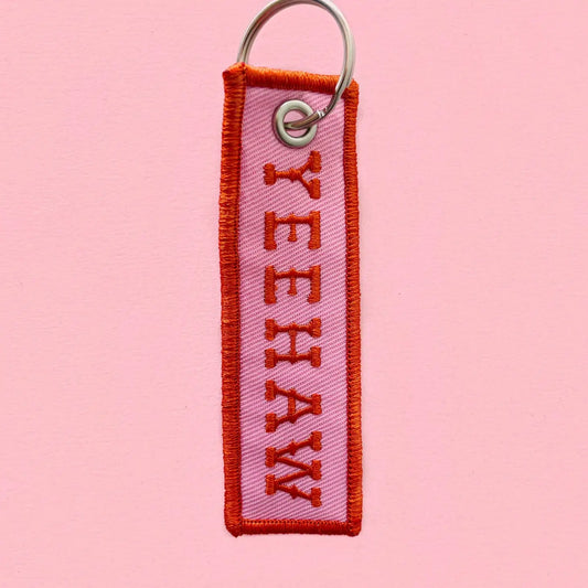 Yeehaw Embroidered Keychain